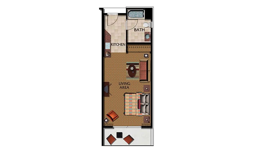 Studio Floor Plan at MarBrisa Resort in Carlsbad, California