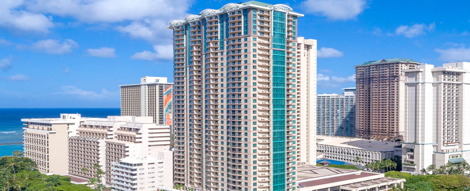 Exterior of Grand Waikikian Resort in Honolulu, Hawaii