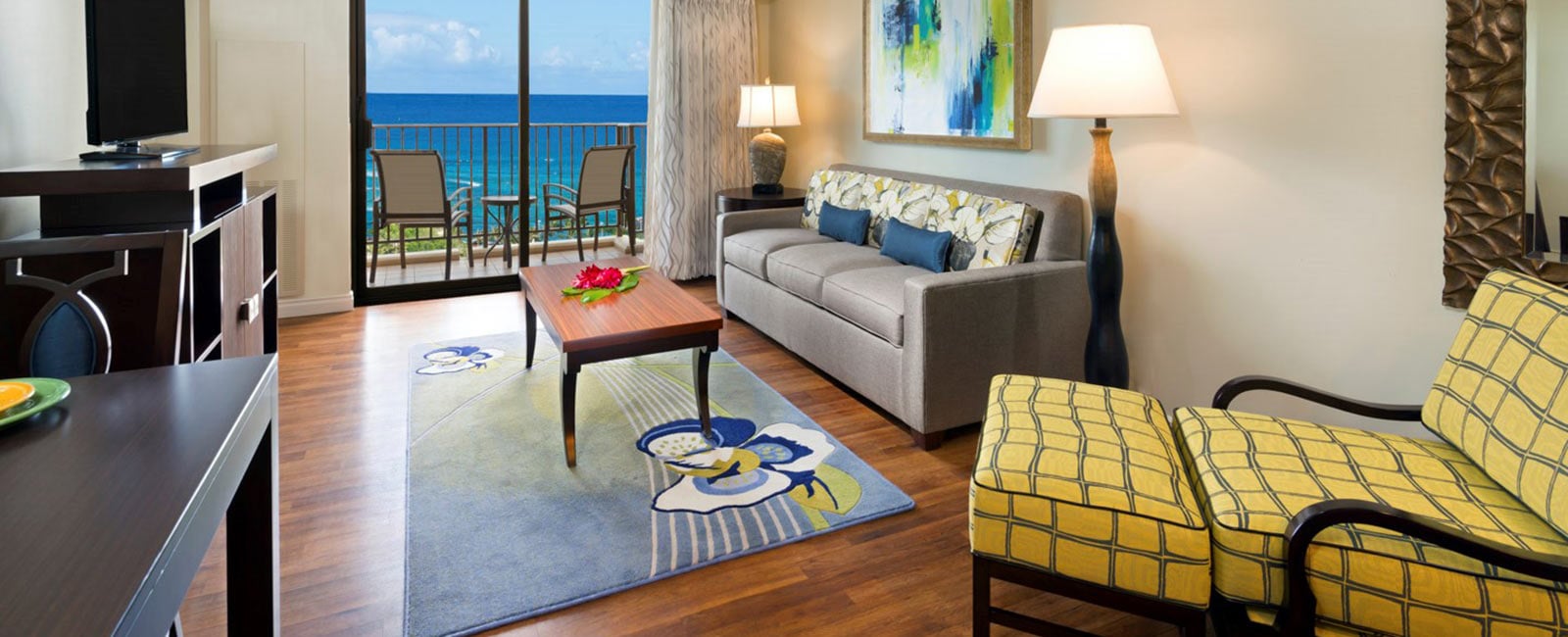 Living Area at the Kalia Suites in Honolulu, Hawaii