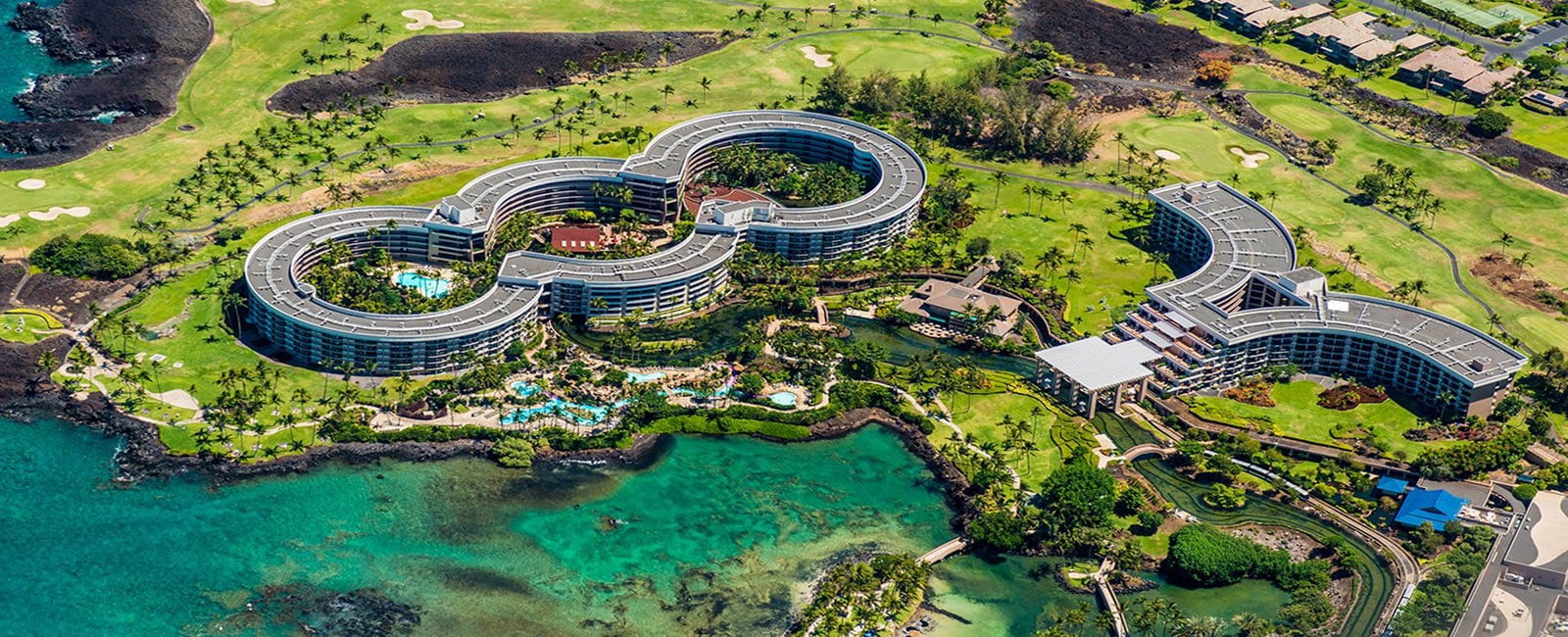 Aerial View of Ocean Tower in Waikoloa, Hawaii