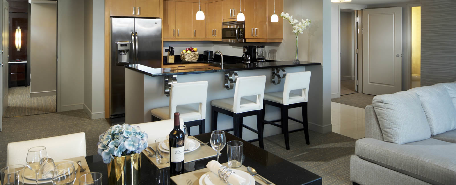 Dining Area and Kitchen at Elara Resort in Las Vegas, Nevada