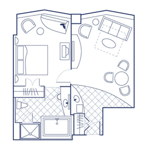 One Bedroom Floor Plan at the Hilton Club – New York