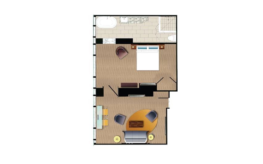 One-Bedroom Floor Plan at West 57th Street Resort by Hilton Club