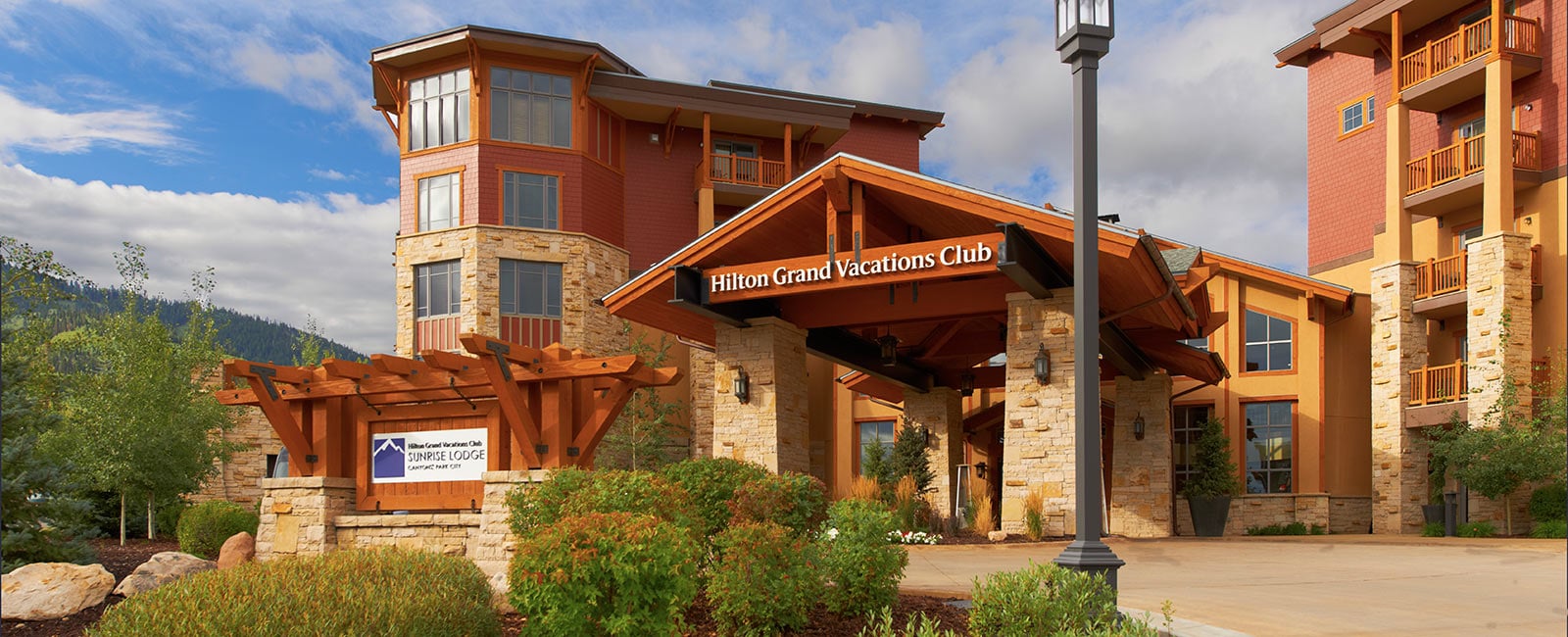 Exterior of Sunrise Lodge in Park City, Utah